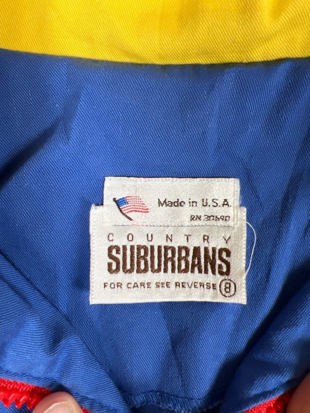 Vintage Suburbans Country Women 8 Full Zip Jacket Blue Yellow Made in USA Retro - Picture 3 of 8